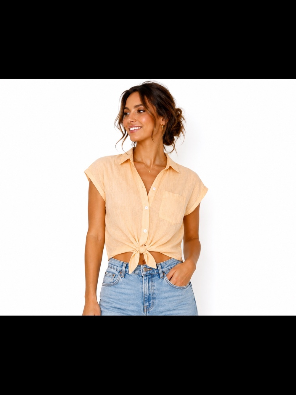 Buffalo David Bitton Peach-Orange Button-Up Shirt